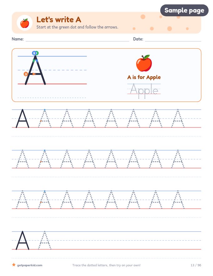 Handwriting Starter Pack, sample page 4