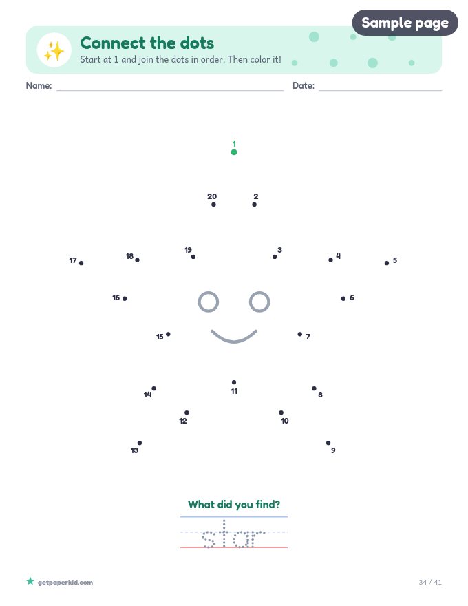 Holiday Activity Book, sample page 7