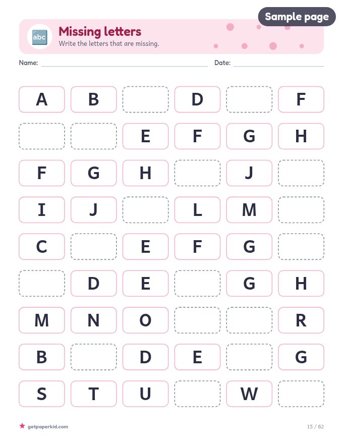 Kindergarten Complete Bundle, sample page 6