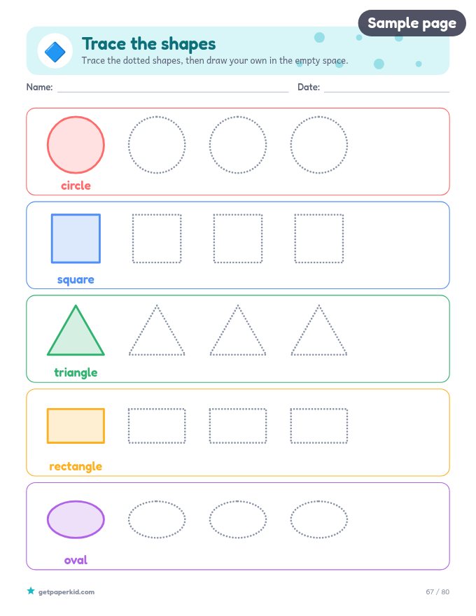 Kindergarten Math Pack, sample page 7