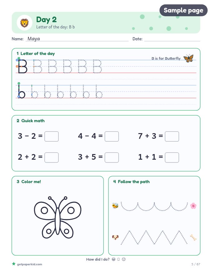 Personalised 30-Day Workbook, sample page 5